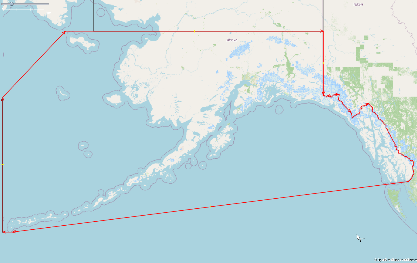 Cobertura del mapa de Alaska (Sudoeste)